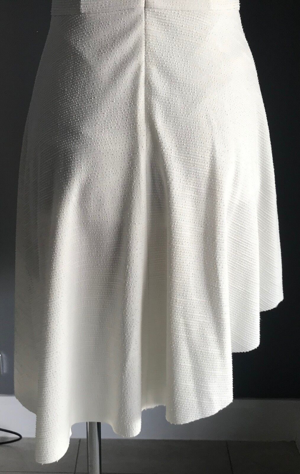 ZALORA Dress Off White Asymmetric Hem Fit & Flare Sleeveless Size S AU 10 NEW