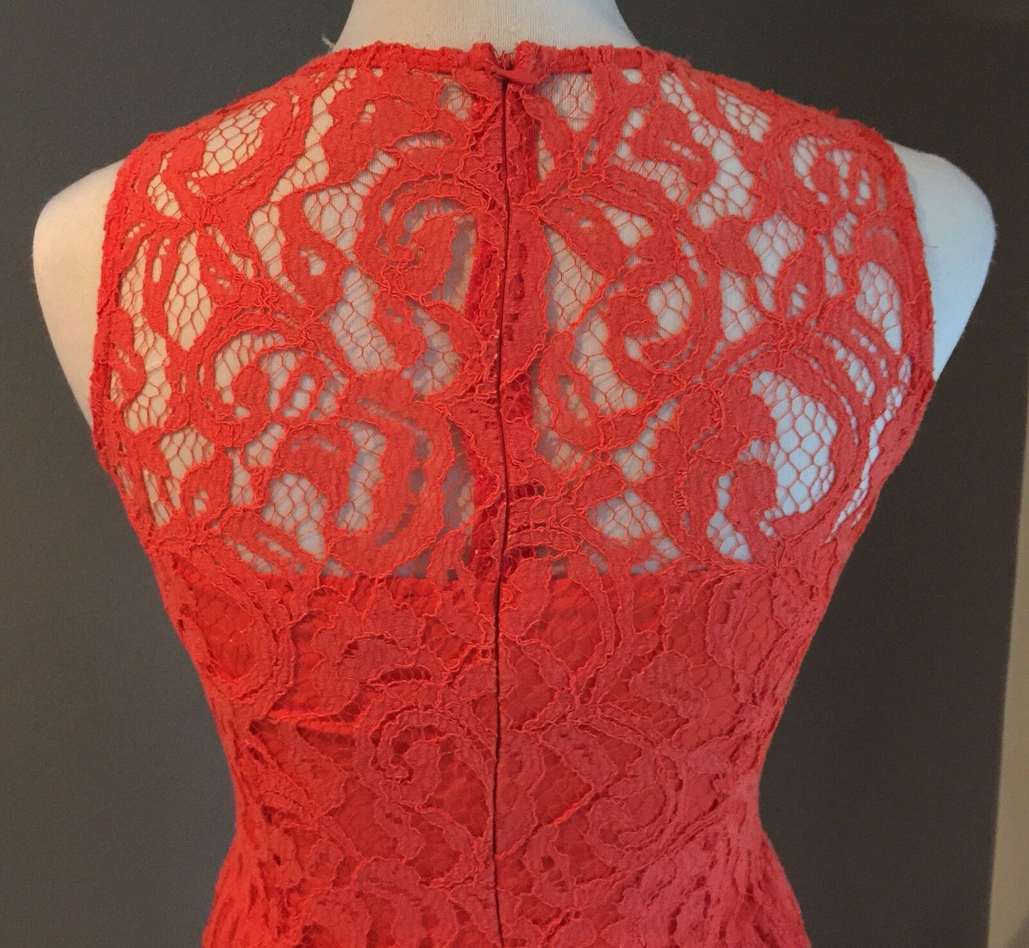 ZALORA Sheath Dress Orange Lace Ladies Size S 10 Great Condition