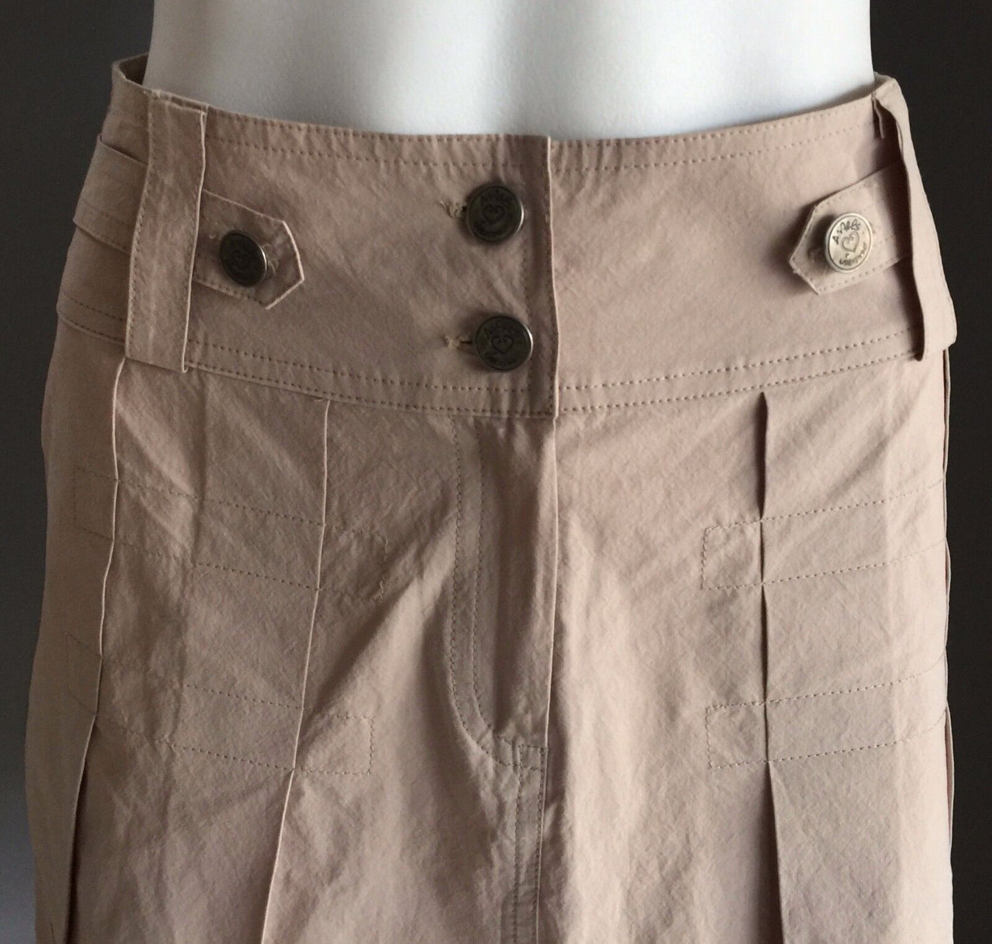 FILO Skirt Taupe Beige Pleat Ladies Size S 8 Retro