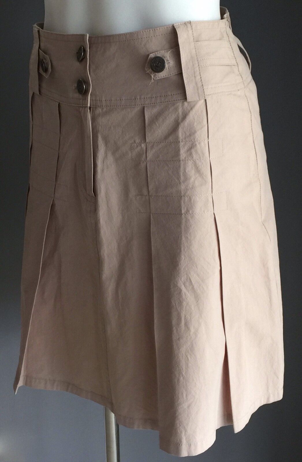 FILO Skirt Taupe Beige Pleat Ladies Size S 8 Retro