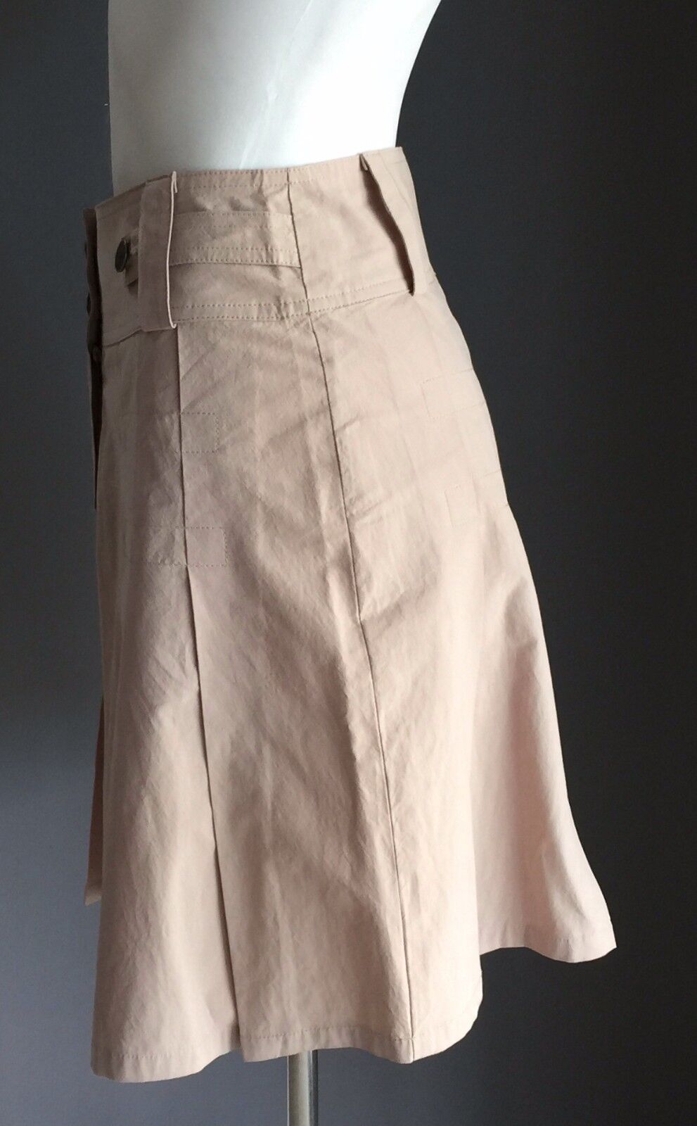 FILO Skirt Taupe Beige Pleat Ladies Size S 8 Retro