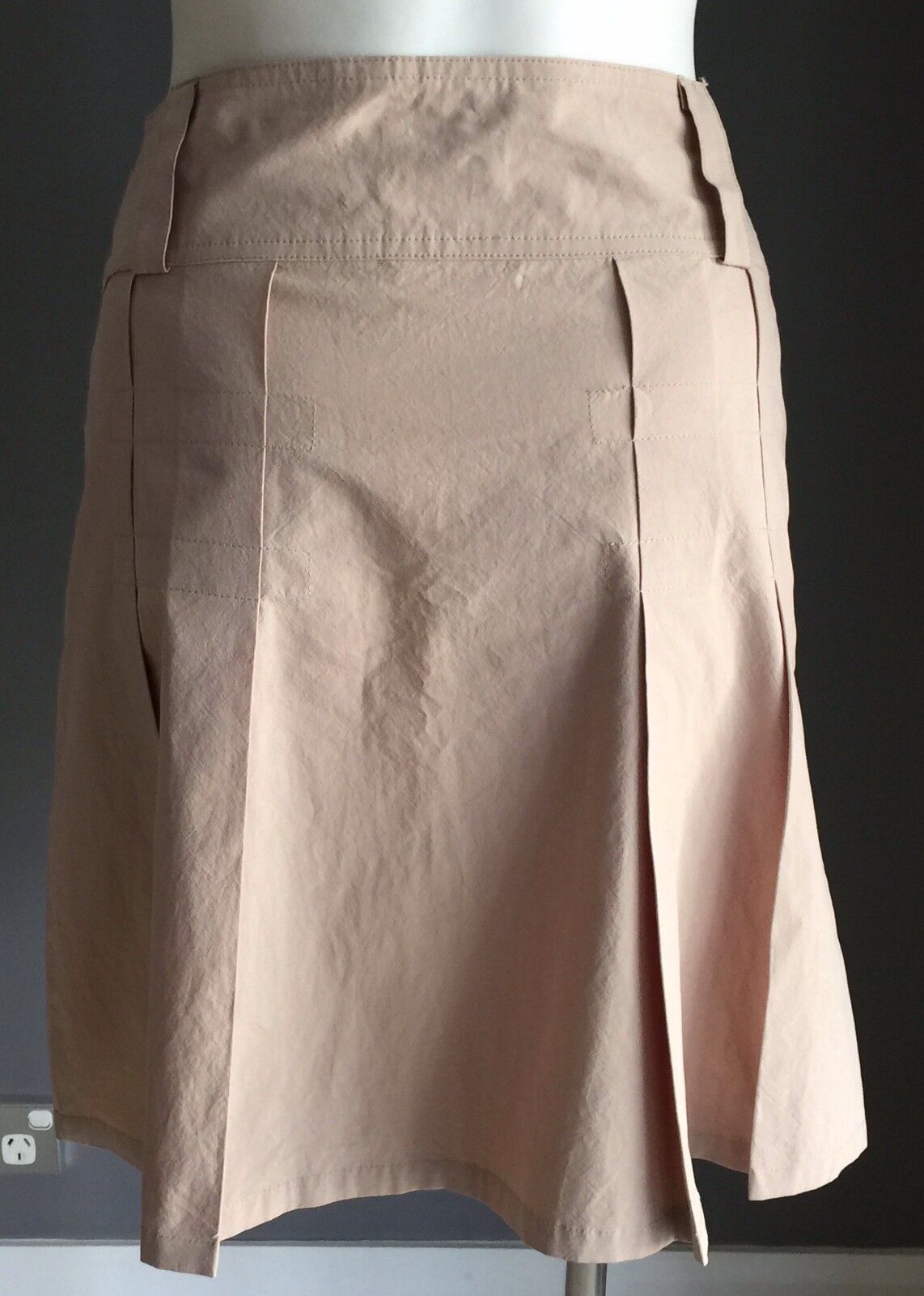 FILO Skirt Taupe Beige Pleat Ladies Size S 8 Retro