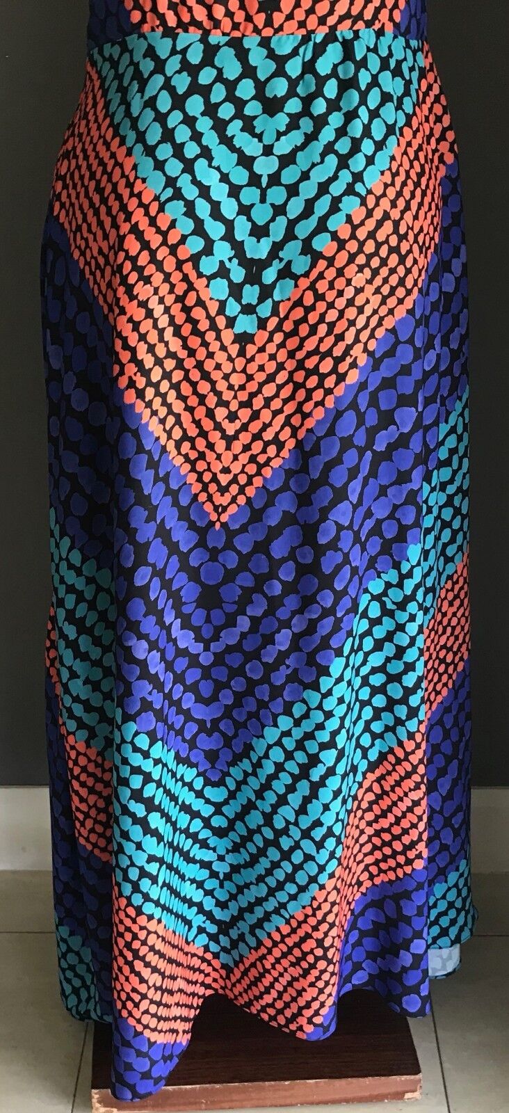 CITY CHIC Maxi Dress Multi Colour Print Neck Tie Sleeveless Long Size XS 10 12