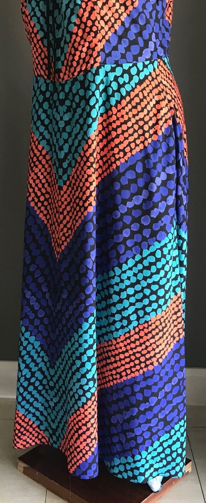 CITY CHIC Maxi Dress Multi Colour Print Neck Tie Sleeveless Long Size XS 10 12