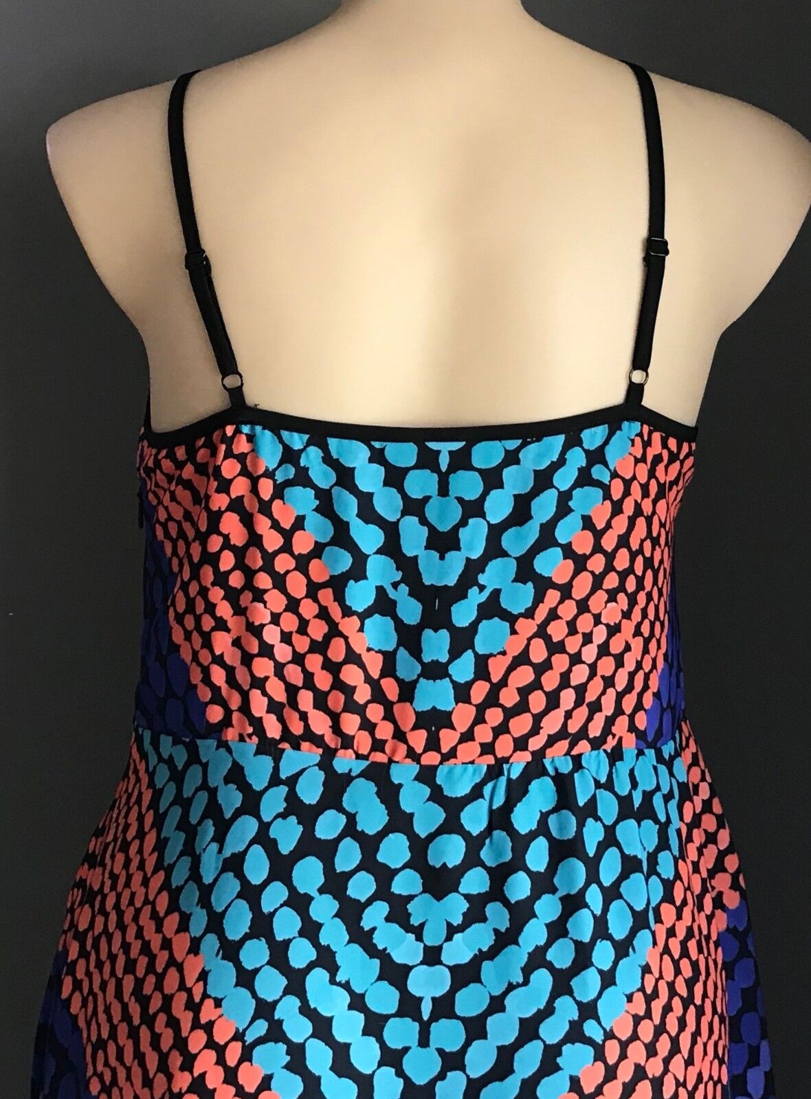 CITY CHIC Maxi Dress Multi Colour Print Neck Tie Sleeveless Long Size XS 10 12