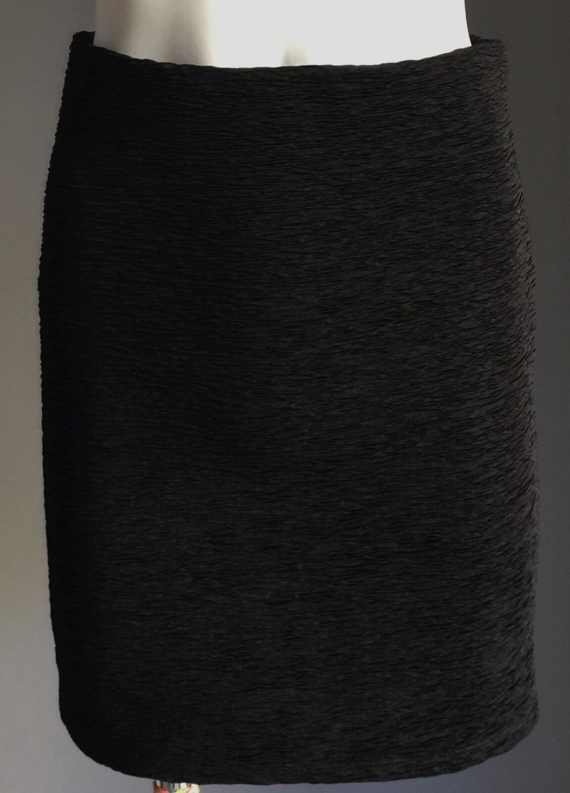 VERO MODA Mini Skirt Crinkle Creased Stretch Black Pencil Elastic Waist XS 8 NEW