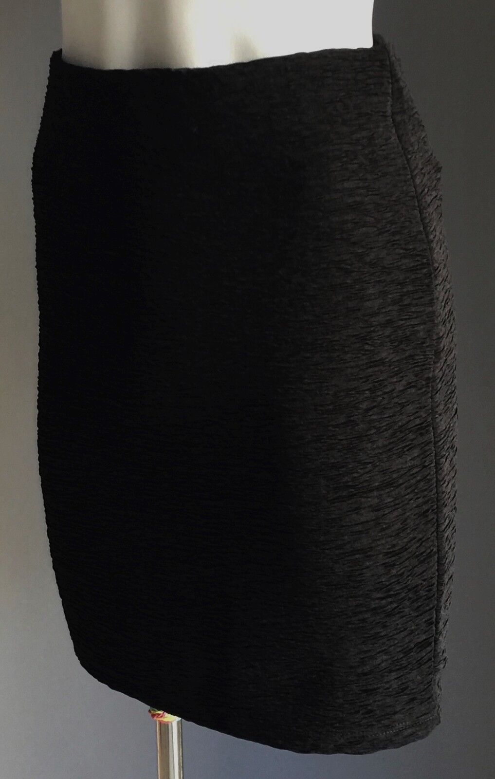 VERO MODA Mini Skirt Crinkle Creased Stretch Black Pencil Elastic Waist XS 8 NEW
