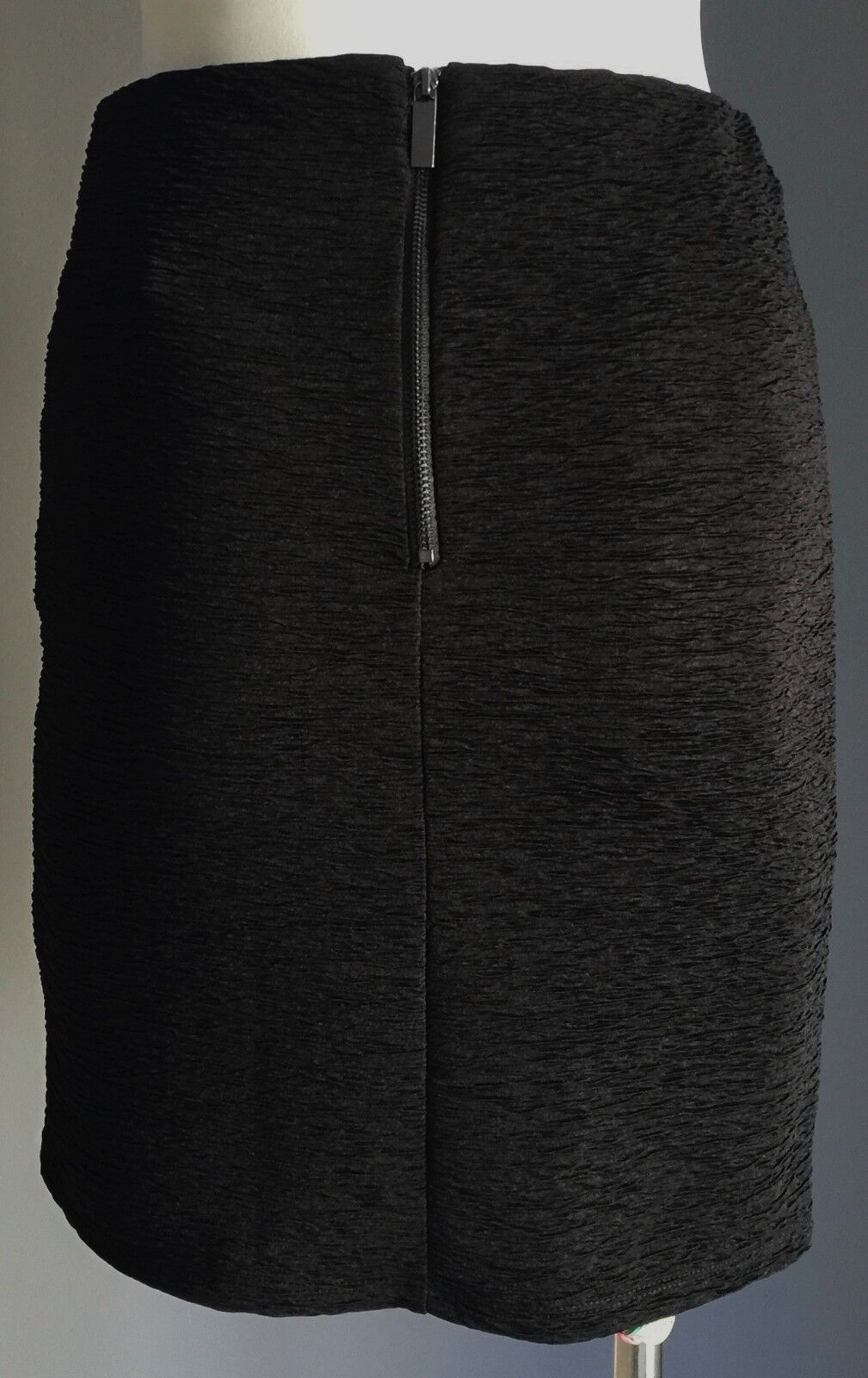VERO MODA Mini Skirt Crinkle Creased Stretch Black Pencil Elastic Waist XS 8 NEW