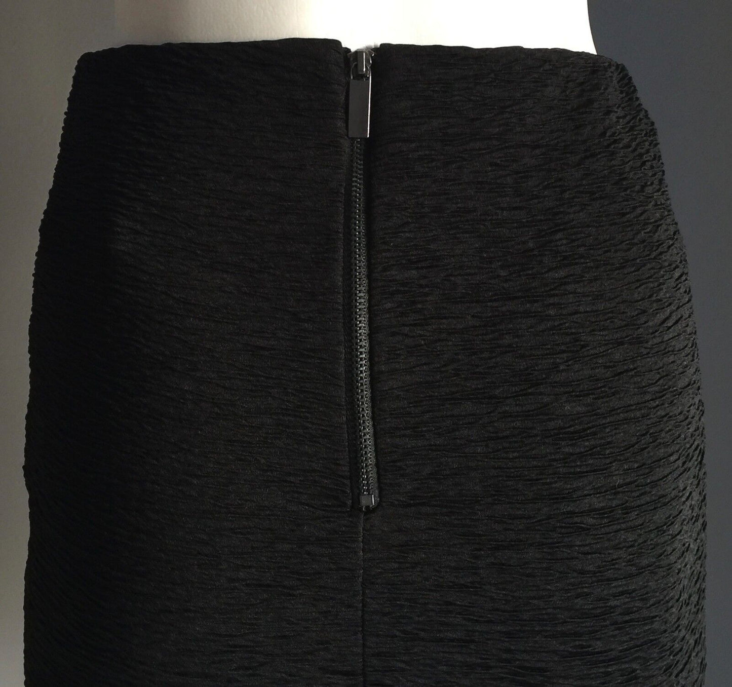VERO MODA Mini Skirt Crinkle Creased Stretch Black Pencil Elastic Waist XS 8 NEW
