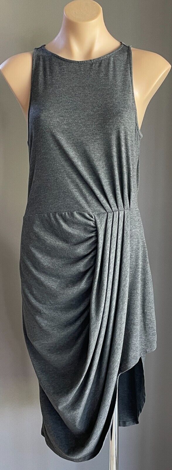 BLESSED ARE THE MEEK "Flow" Dress Charcoal Marl Ruched Stretch Sz 3 10 12 New