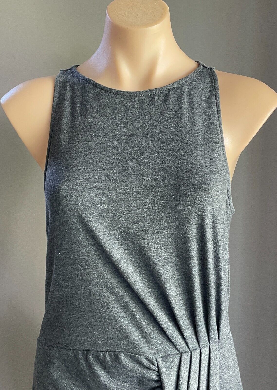 BLESSED ARE THE MEEK "Flow" Dress Charcoal Marl Ruched Stretch Sz 3 10 12 New