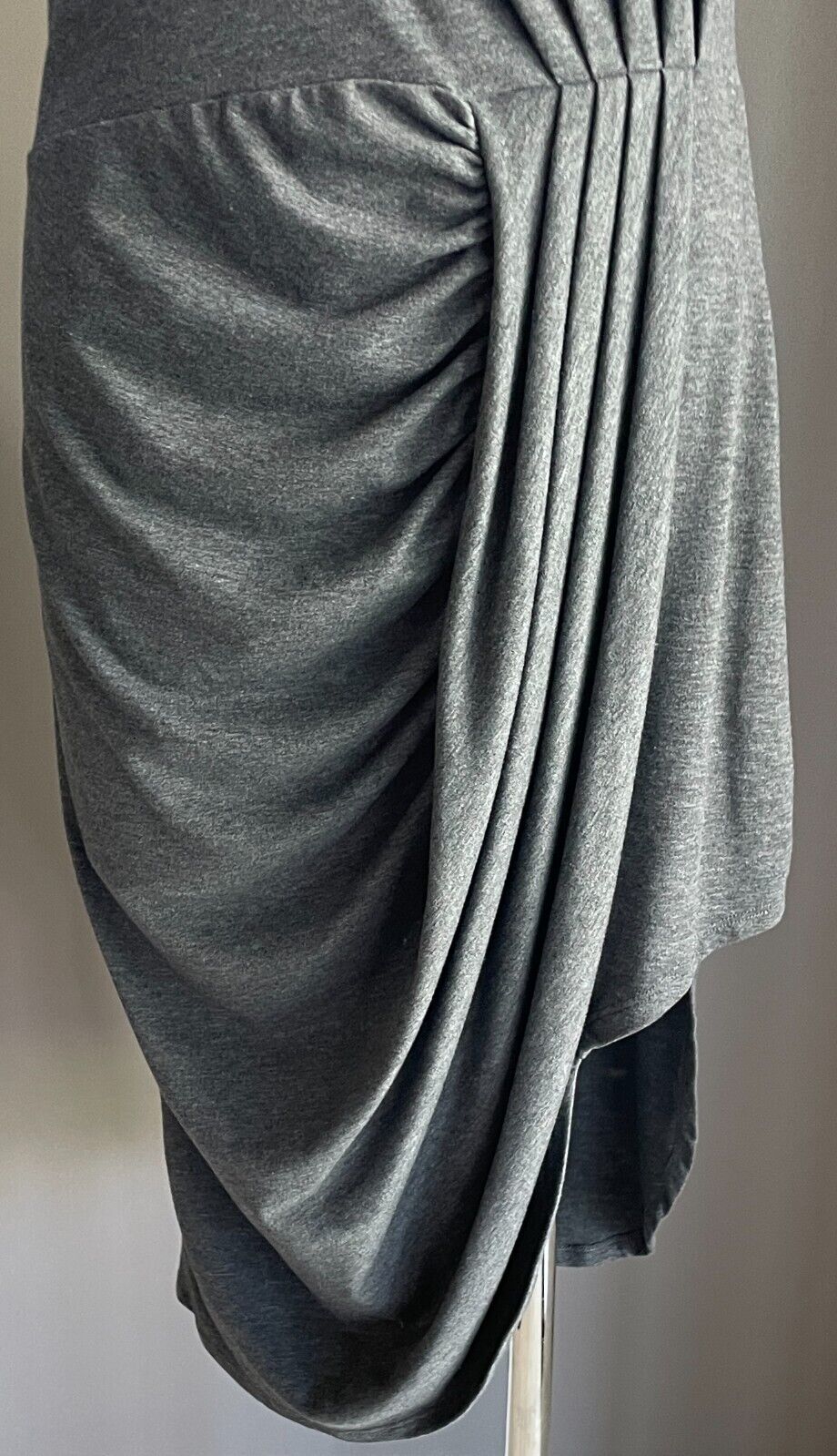 BLESSED ARE THE MEEK "Flow" Dress Charcoal Marl Ruched Stretch Sz 3 10 12 New