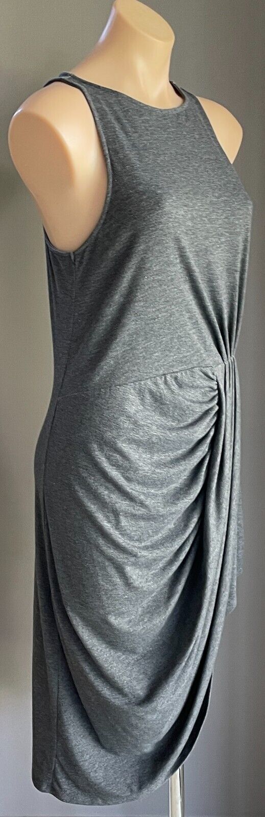 BLESSED ARE THE MEEK "Flow" Dress Charcoal Marl Ruched Stretch Sz 3 10 12 New