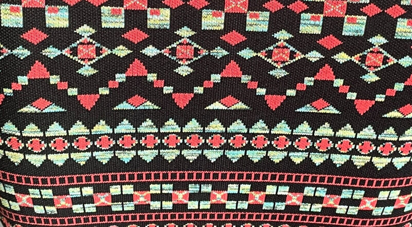 BCBGMAXAZRIA "Pavel" Black & Multicolour Print Stretch Bandage Skirt Size XXS 8