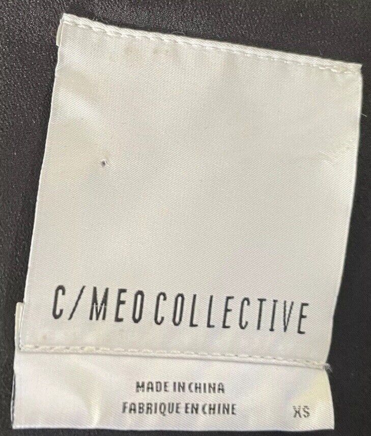 C/MEO COLLECTIVE Sheath Dress Black Sleeveless Deep V-Neck Size XS 8 NEW