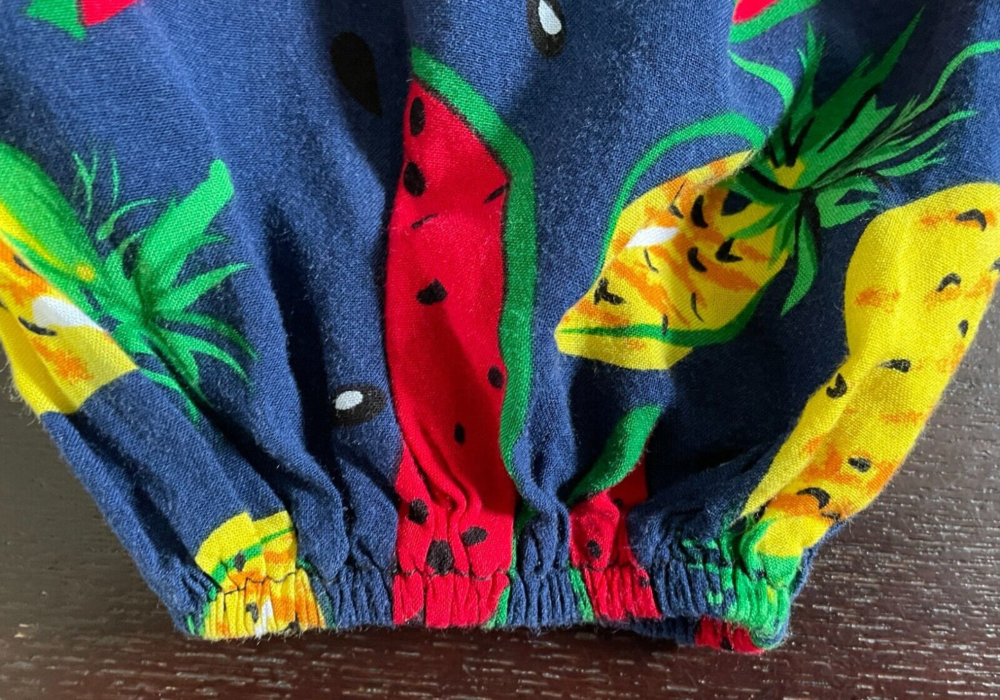SK Harem Pants Tutti Frutti Bright Pineapple Watermelon Fruit Shirred Size 3 10