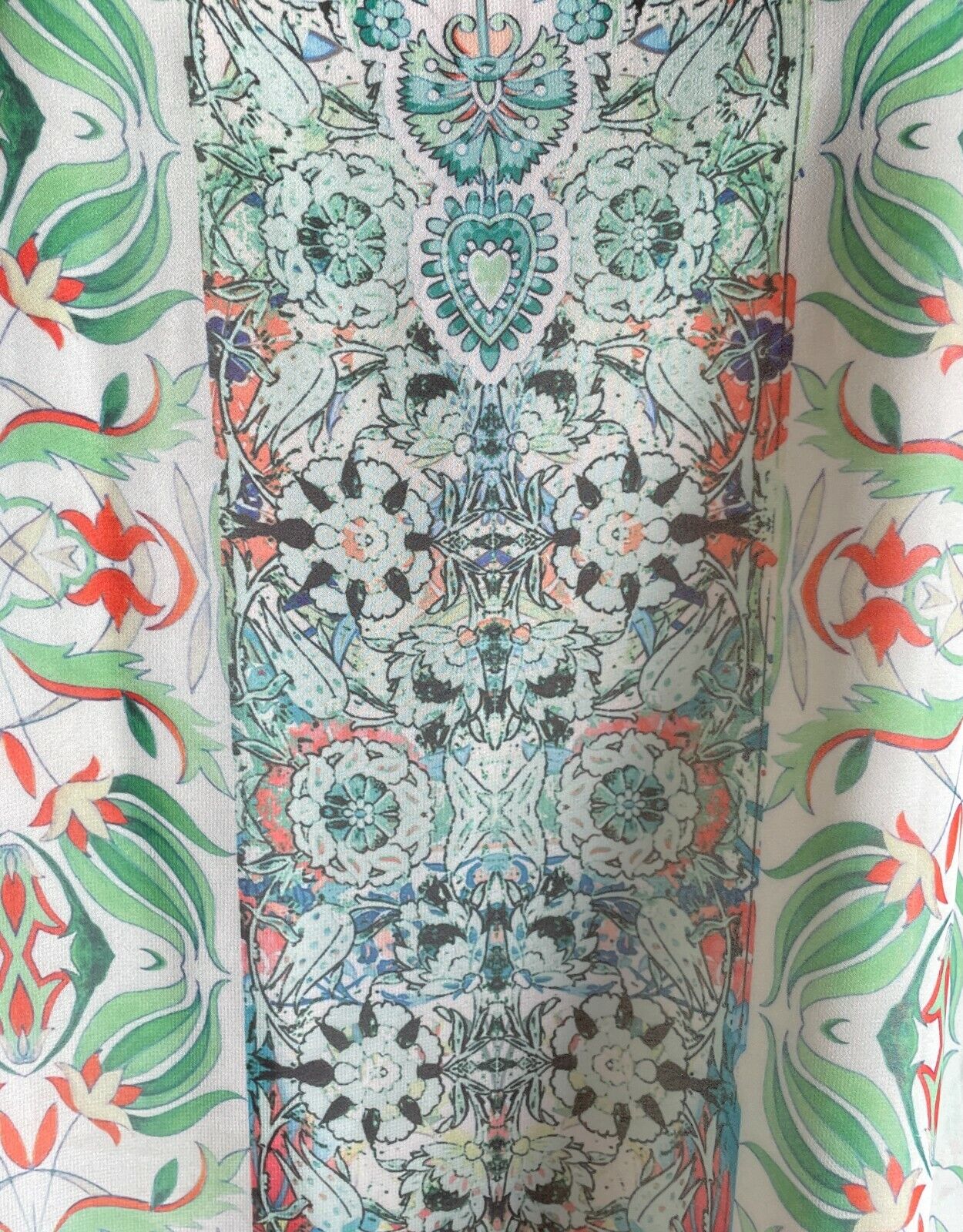 CITY CHIC Bucharest Hi Low Blouse Green & Pastel Colours Embellished Plus Size M