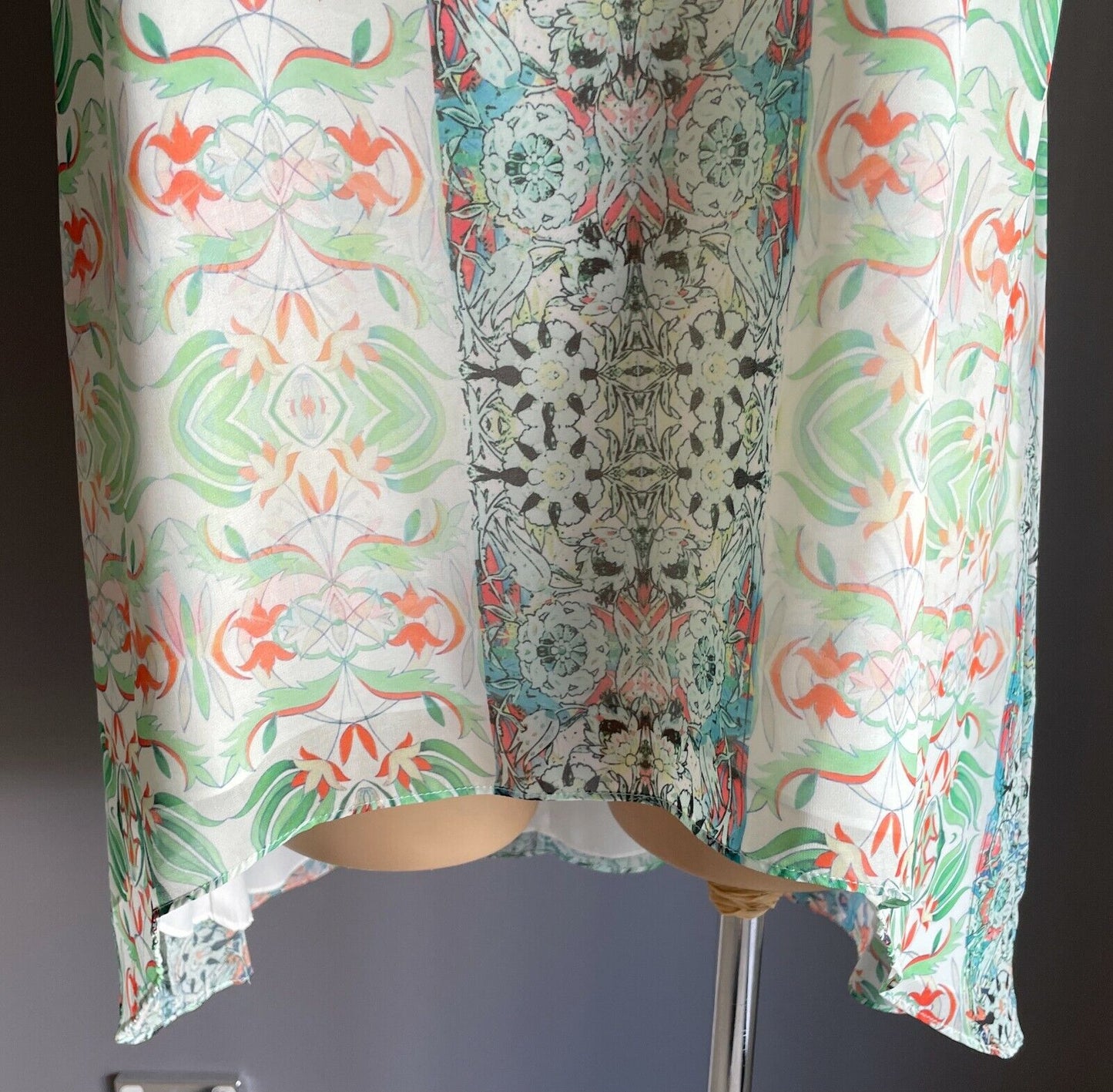 CITY CHIC Bucharest Hi Low Blouse Green & Pastel Colours Embellished Plus Size M