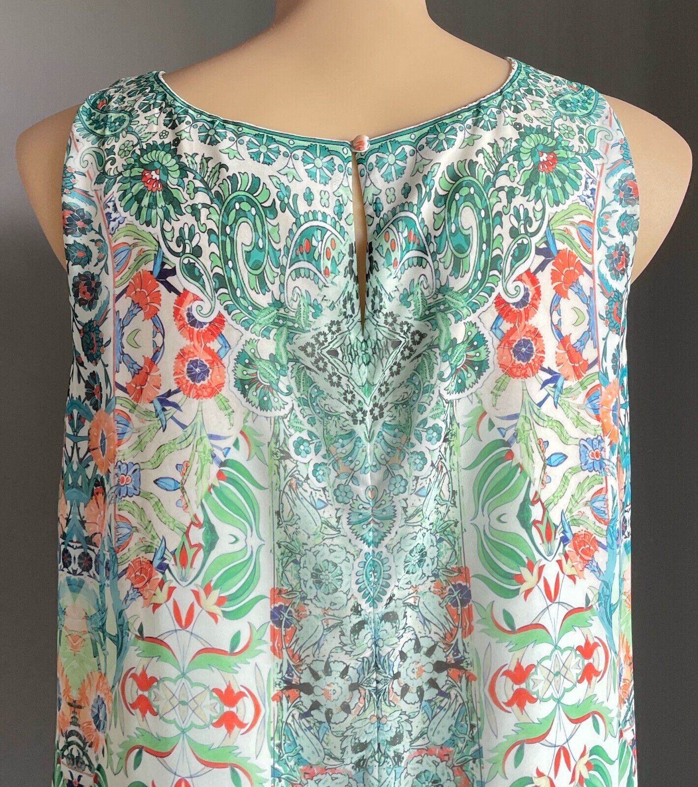 CITY CHIC Bucharest Hi Low Blouse Green & Pastel Colours Embellished Plus Size M