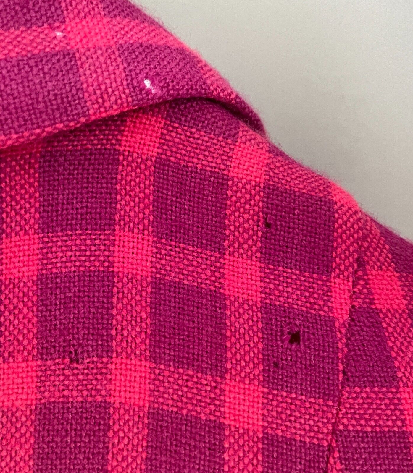 GAELTARRA Wool Tweed Dress Ireland Hand Woven Pink Purple Check Size 12 Vintage