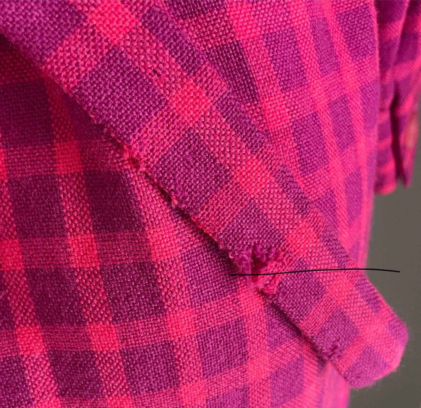 GAELTARRA Wool Tweed Dress Ireland Hand Woven Pink Purple Check Size 12 Vintage
