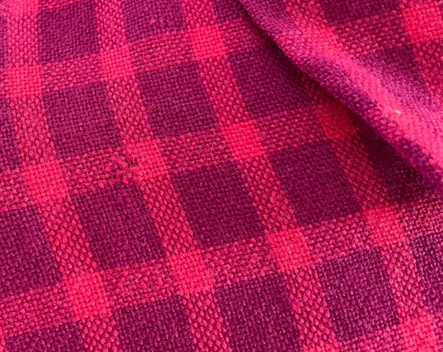 GAELTARRA Wool Tweed Dress Ireland Hand Woven Pink Purple Check Size 12 Vintage