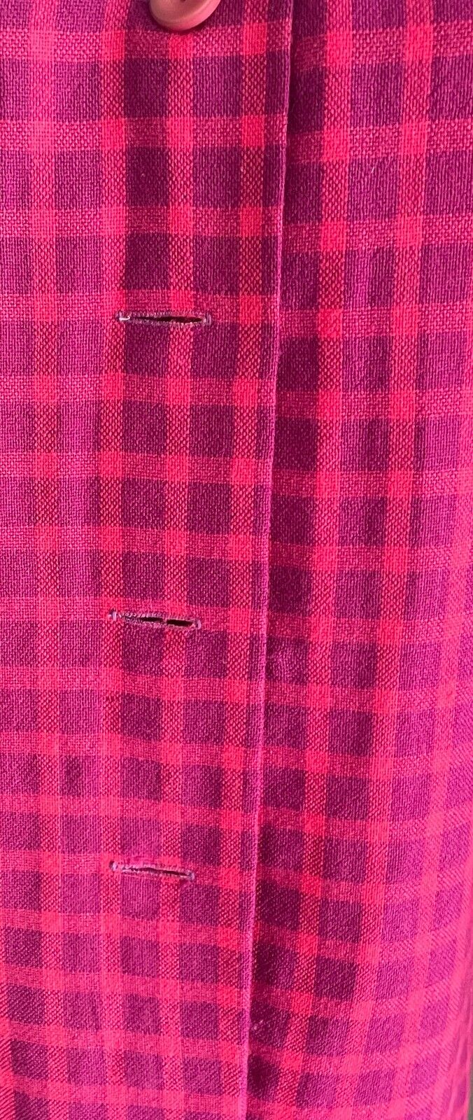 GAELTARRA Wool Tweed Dress Ireland Hand Woven Pink Purple Check Size 12 Vintage