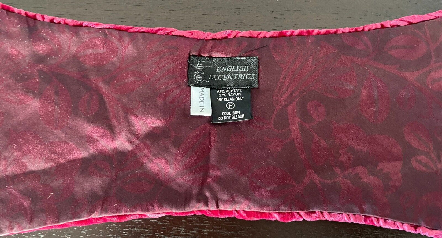 ENGLISH ECCENTRICS Stole Collar Burgundy Textured Velour Neck Scarf England