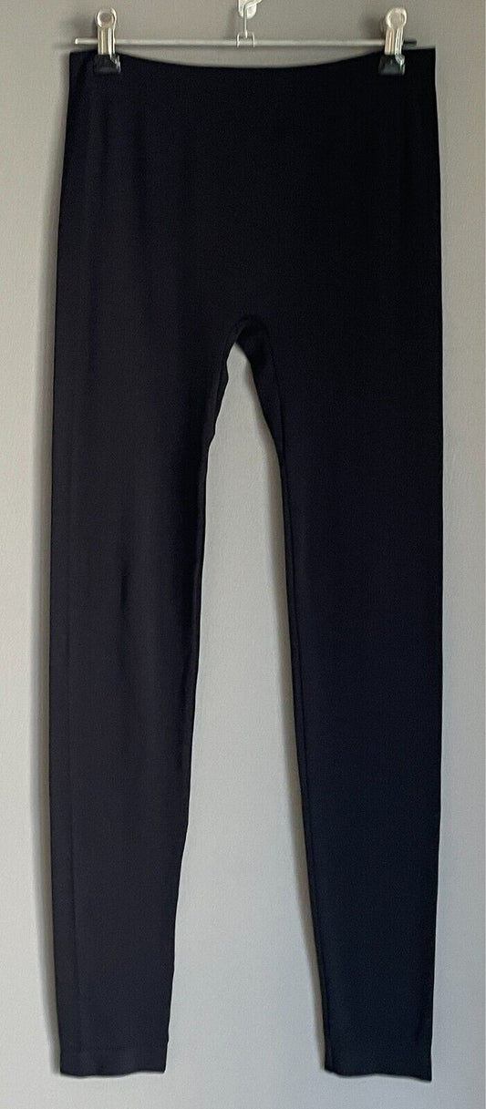 FOREVER EBONY Black Seamless Leggings Stretch Size 12 Full Length