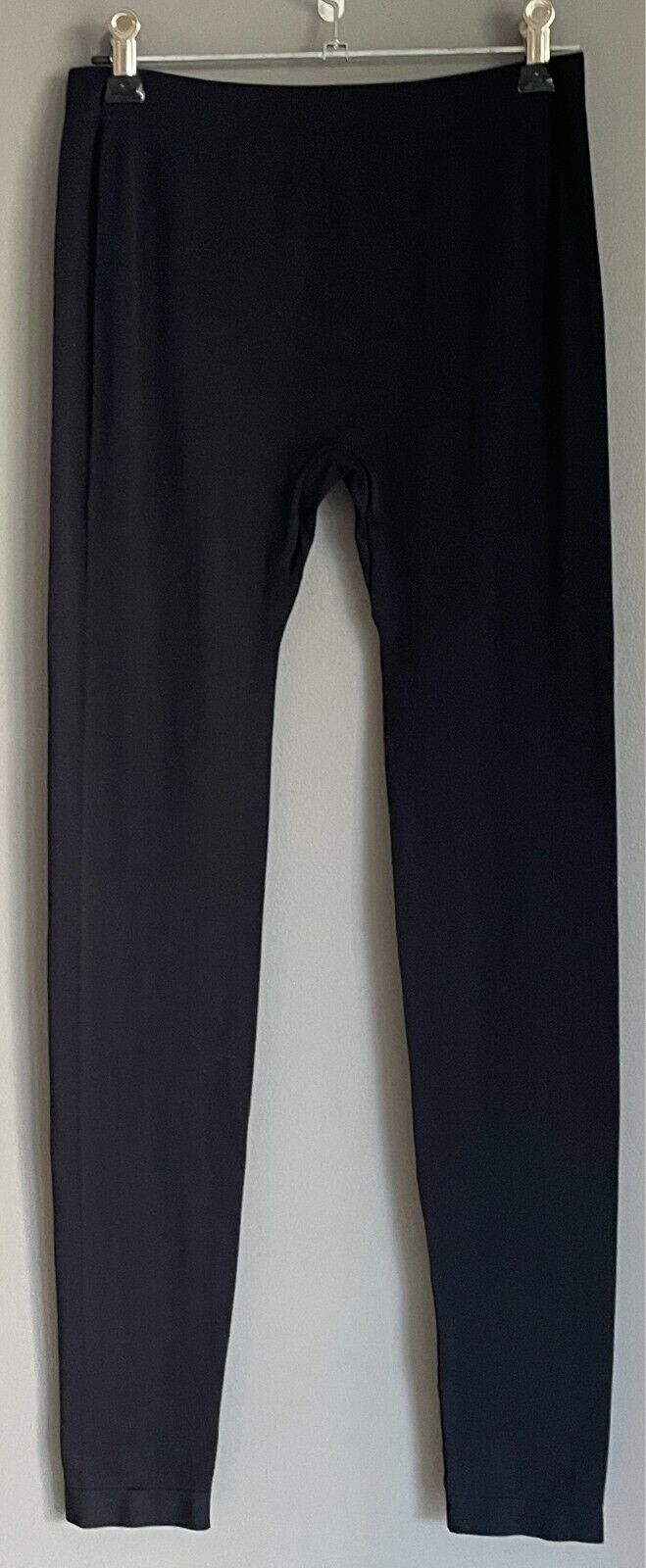 FOREVER EBONY Black Seamless Leggings Stretch Size 12 Full Length