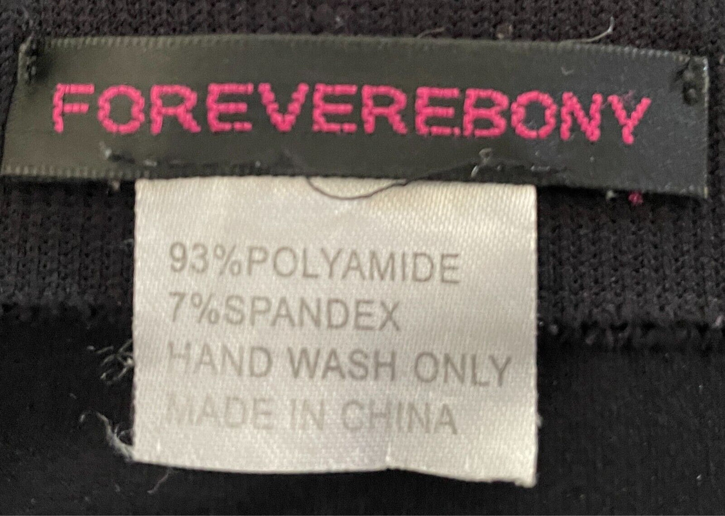 FOREVER EBONY Black Seamless Leggings Stretch Size 12 Full Length