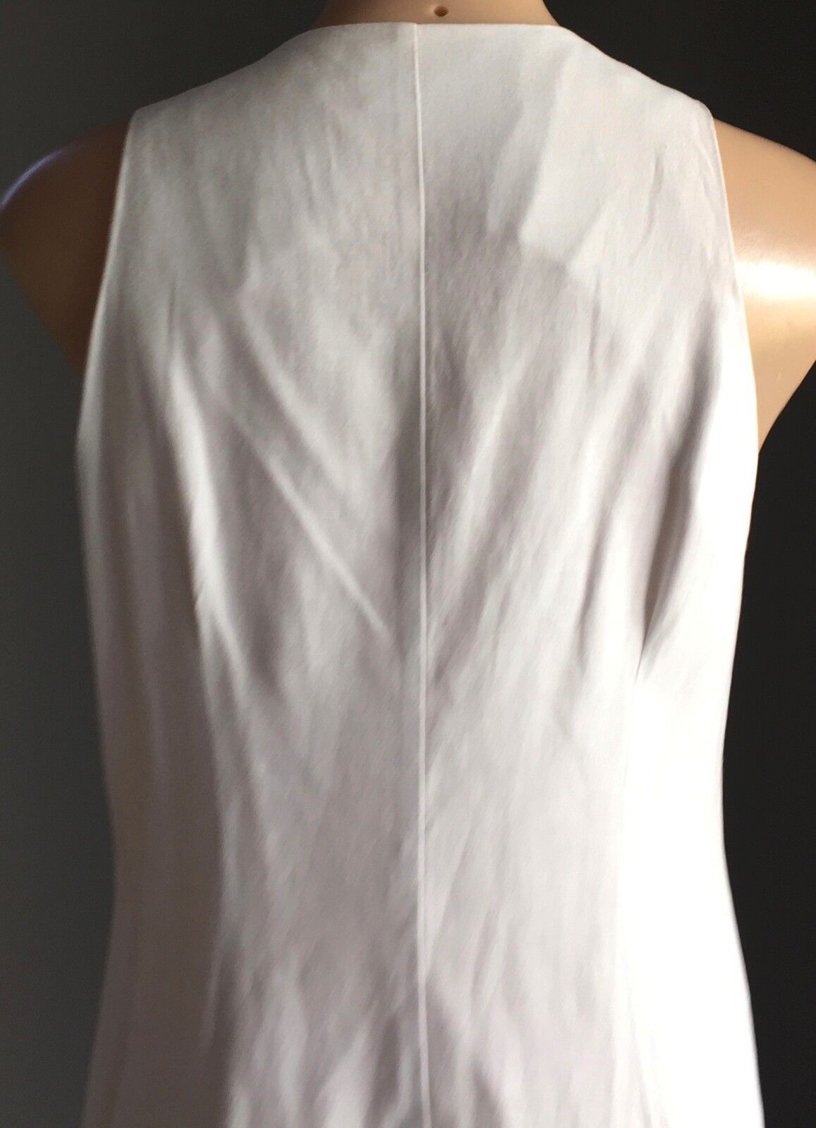 Vintage MARSHAL GERALD ASHLEY White Sleeveless Fitted Tunic Top Size 14