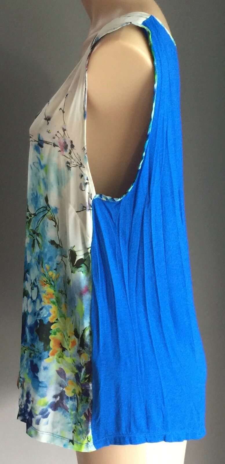 Retro CARA ROSSI Tank Top Sleeveless Sheer Floral Camisole Ladies Plus Size L 14