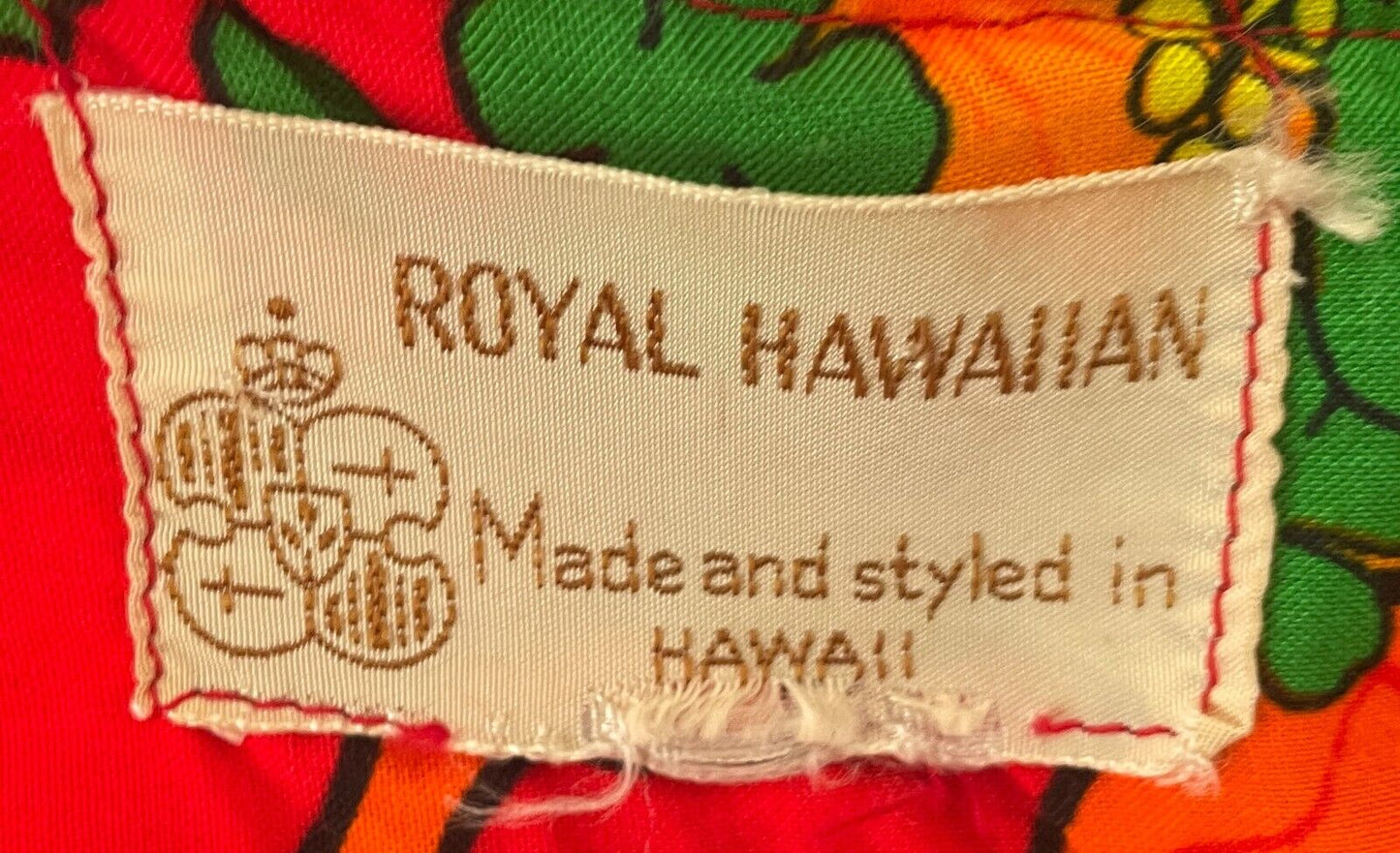 ROYAL HAWAIIAN Sundress Bright Tropical Loud A-Line Top Size 14 Vintage 1970s