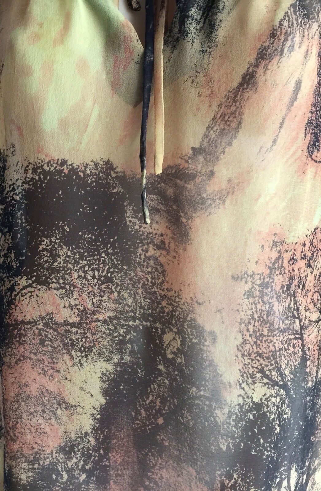 HONEY & BEAU Top MultiColoured Tree Forest Print Sheer Silk Blouse Ladies Sz 14