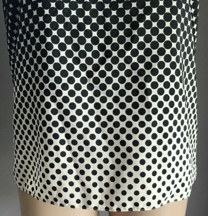 ATMOSPHERE Ombre Top Black & White Square & Polka Dot Print Short Sleeve Sz 12