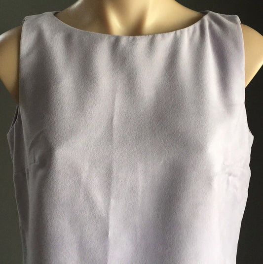 TABLE EIGHT Box Style Top Mauve Suede Look Sleeveless Frill Hem Ladies Size 12