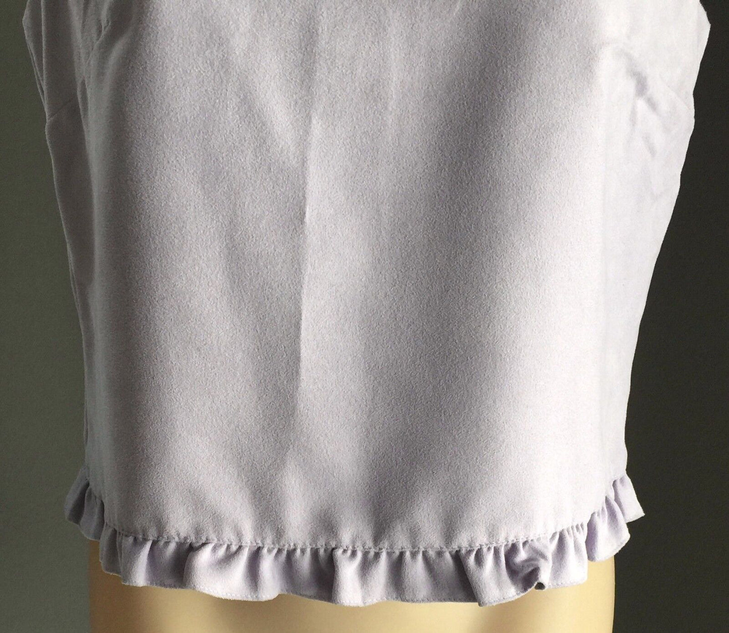 TABLE EIGHT Box Style Top Mauve Suede Look Sleeveless Frill Hem Ladies Size 12