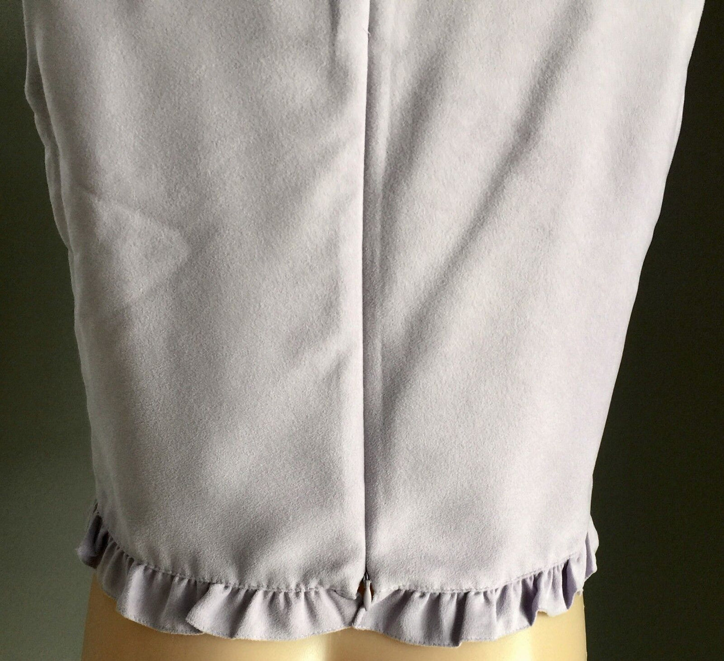 TABLE EIGHT Box Style Top Mauve Suede Look Sleeveless Frill Hem Ladies Size 12