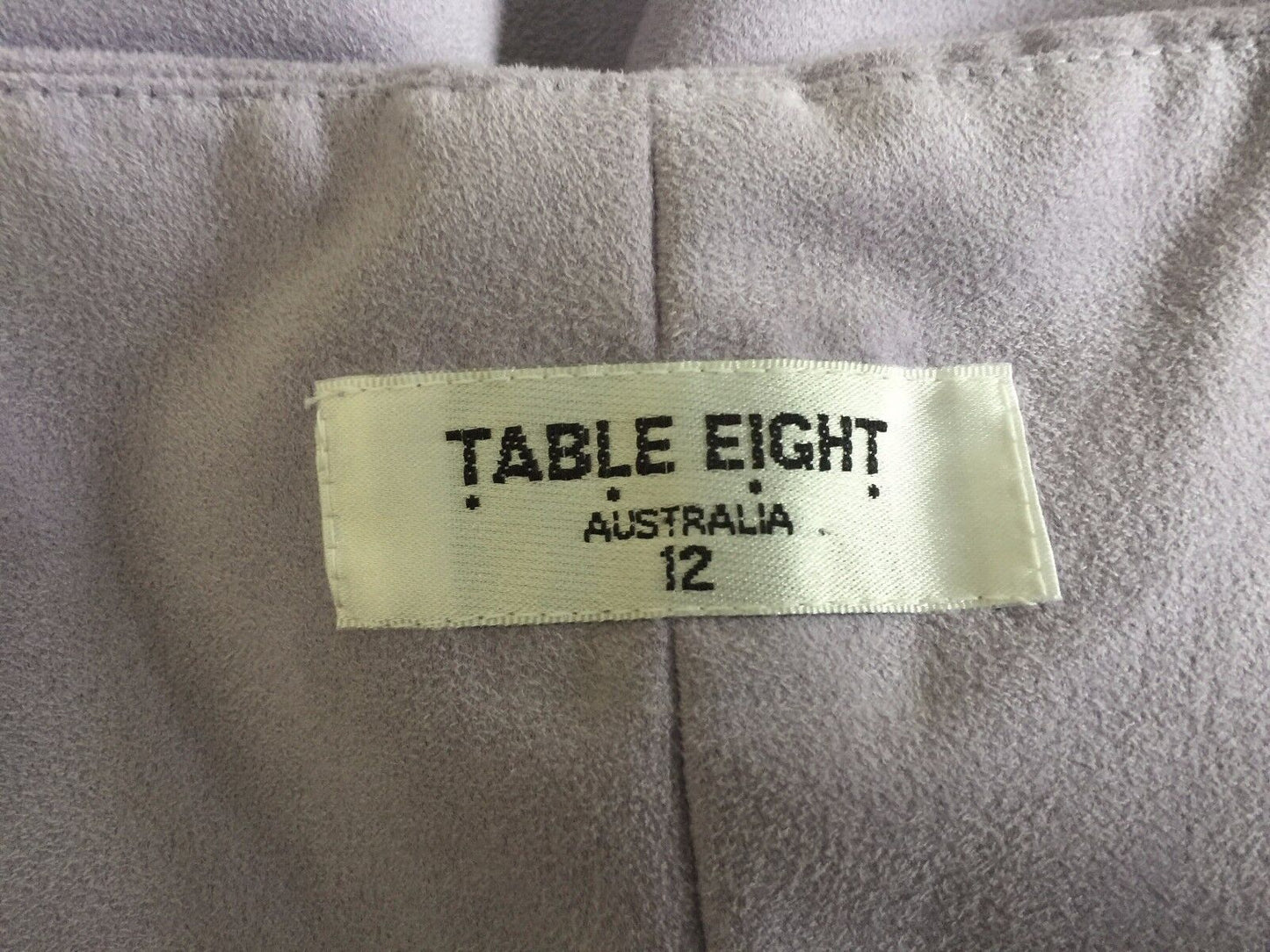 TABLE EIGHT Box Style Top Mauve Suede Look Sleeveless Frill Hem Ladies Size 12