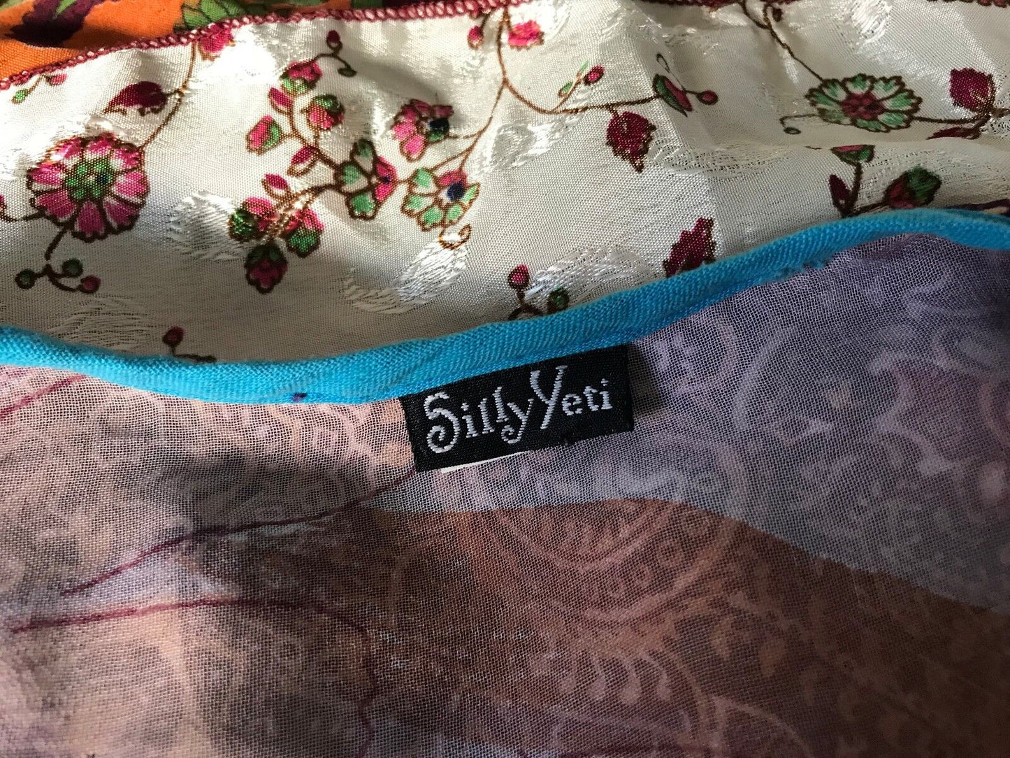 SILLY YETI Tier Tank Top Silk Multi Colour Sleeveless Recycled Size 12 Stunning