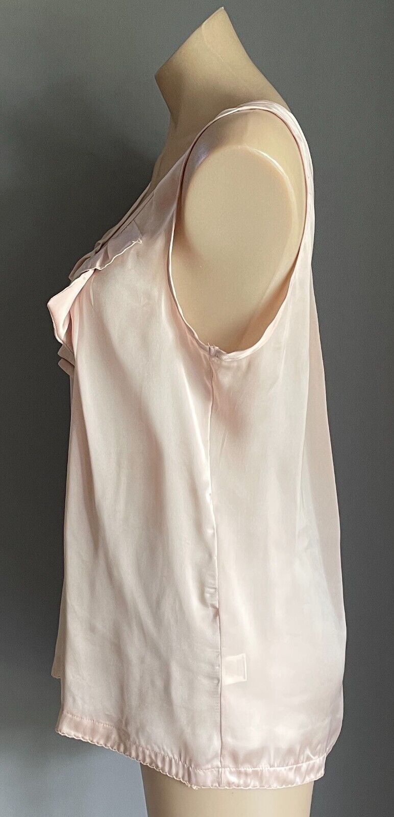 SPICY SUGAR Top Blush Pink Sleeveless Blouse Neck Pleat Work Office Wear Size 12