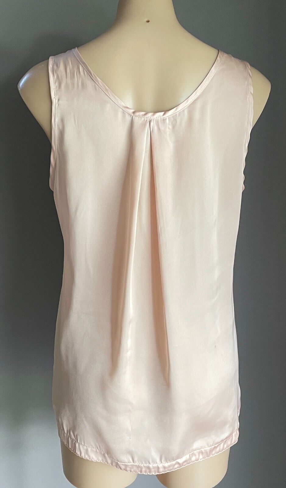 SPICY SUGAR Top Blush Pink Sleeveless Blouse Neck Pleat Work Office Wear Size 12