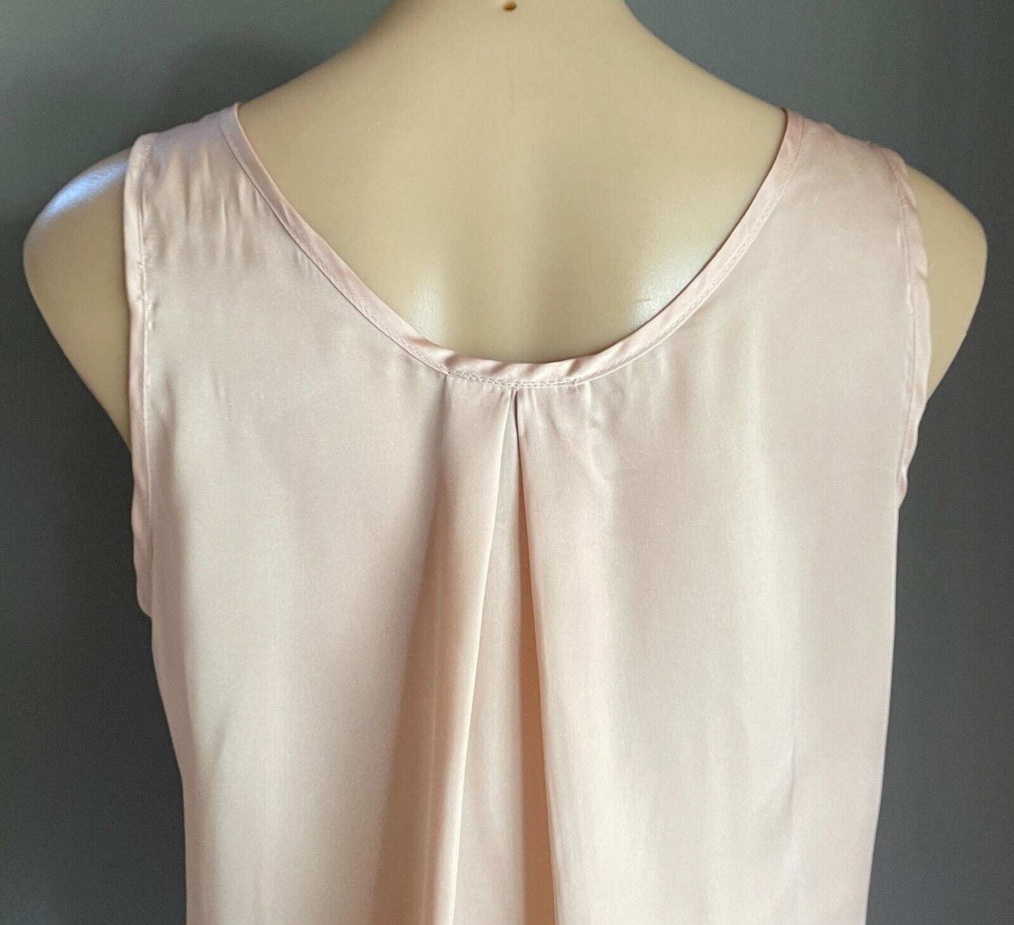 SPICY SUGAR Top Blush Pink Sleeveless Blouse Neck Pleat Work Office Wear Size 12