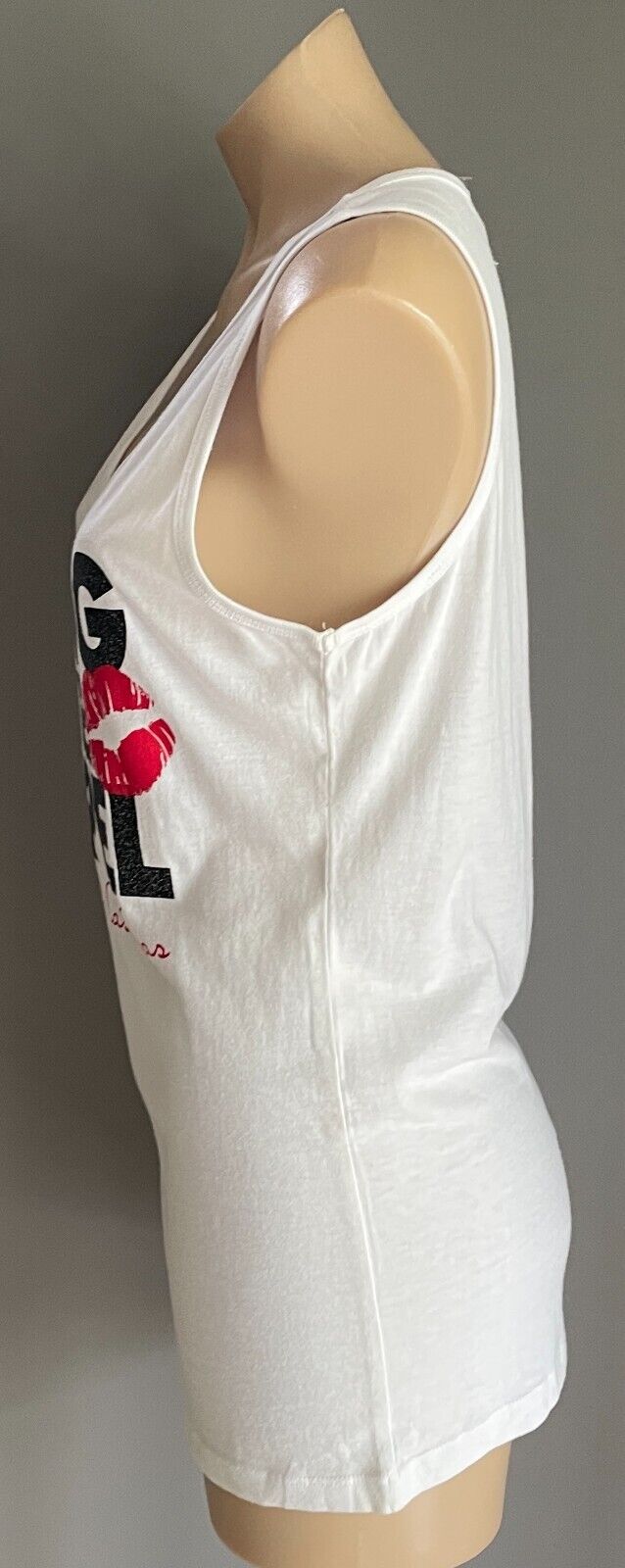Headline Going To The Chapel Las Vegas White Tank Top Black Glitter XL 12 NEW
