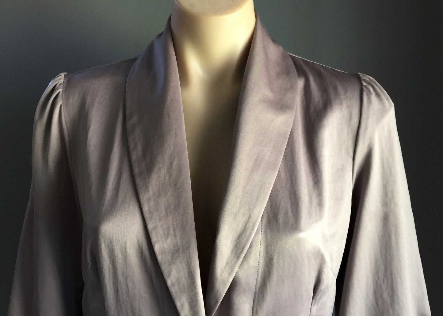 GINGHAM & HEELS Jacket Soft Shell Taupe Lightweight Top Silky Feel Size L 10 12