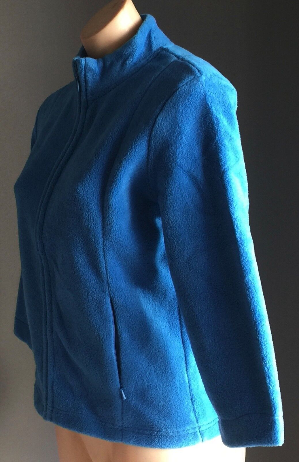 ESPRIT Jacket Full Zip Blue Polar Fleece Winter Top Ladies Size M 10 Gorgeous
