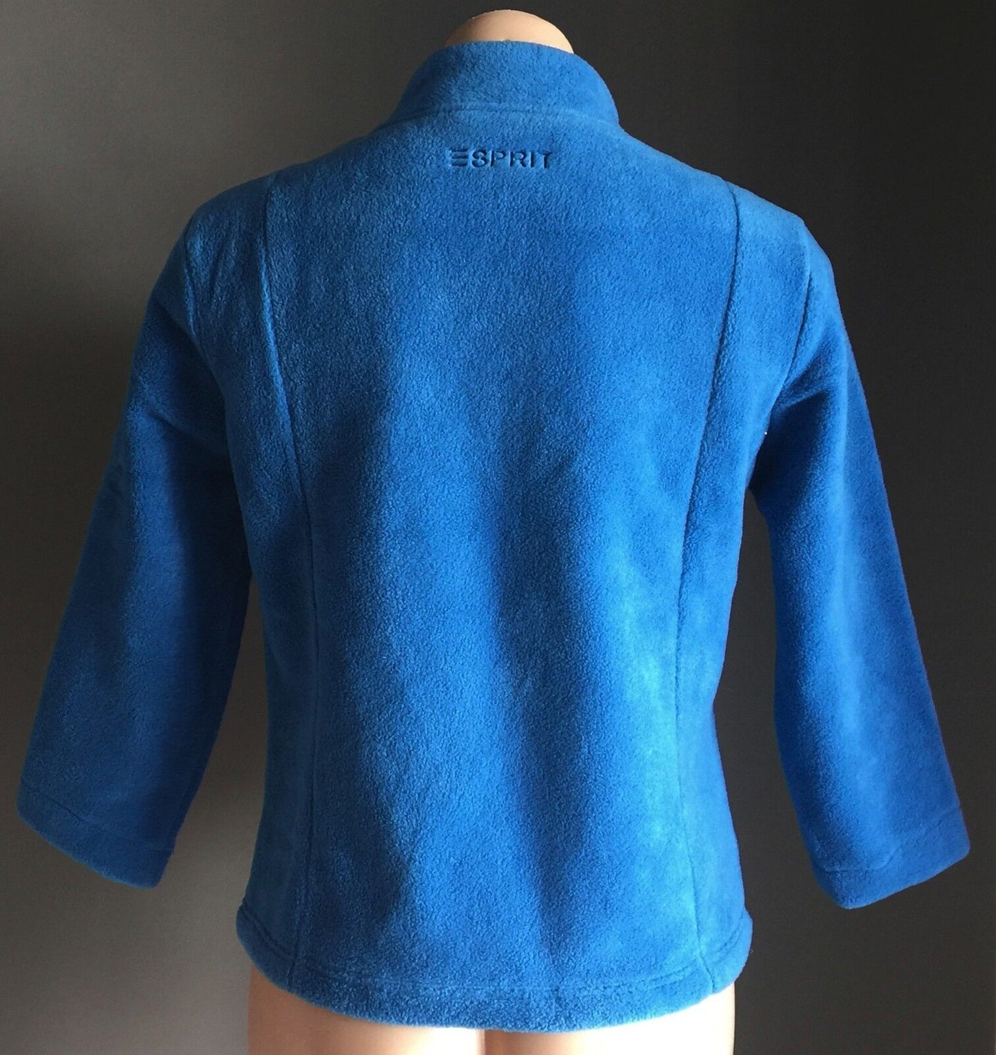 ESPRIT Jacket Full Zip Blue Polar Fleece Winter Top Ladies Size M 10 Gorgeous