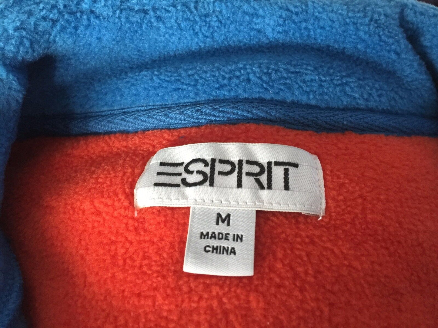 ESPRIT Jacket Full Zip Blue Polar Fleece Winter Top Ladies Size M 10 Gorgeous