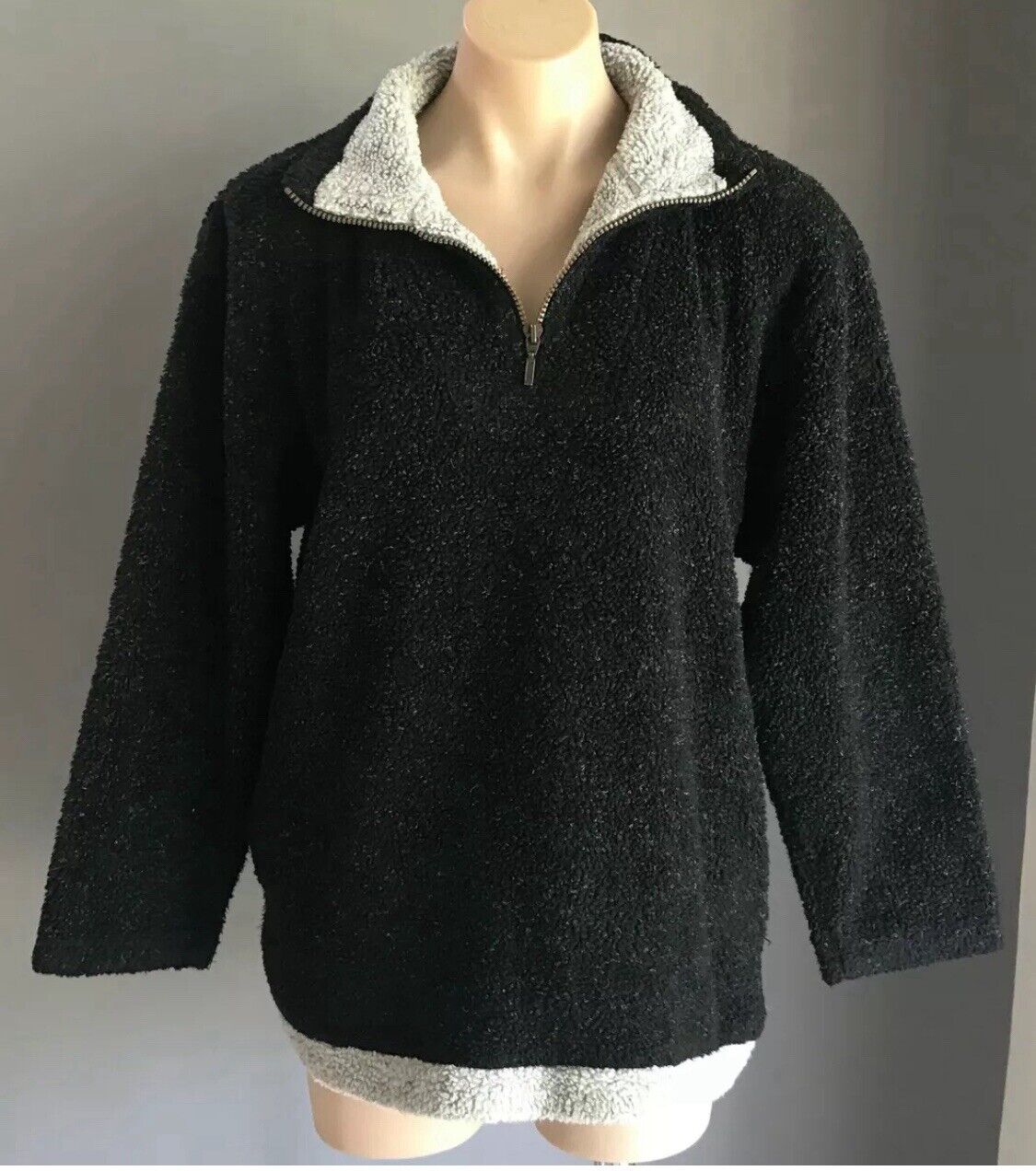 TARGET Jacket 1/2 Zip Fleece Black & Grey Long Sleeve Top Ladies Size 14  Warm